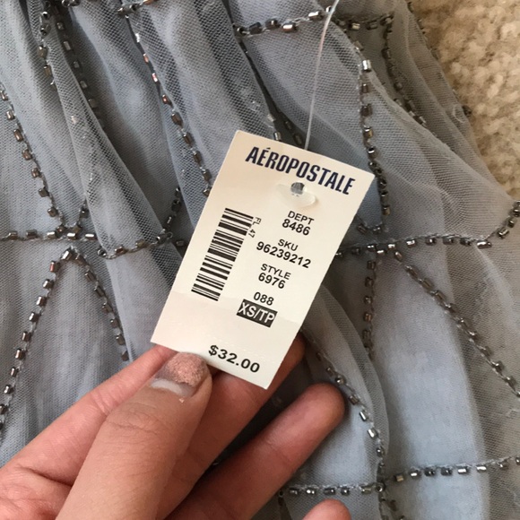 Silver beaded mini skirt - Picture 2 of 2